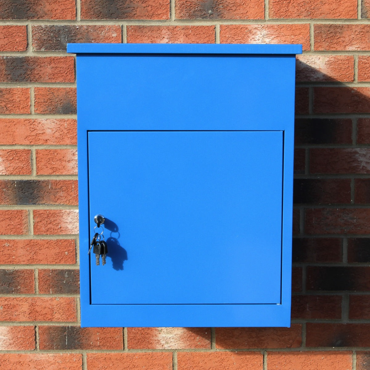 Q-Rax Cassetta Postale Pacchi Blu acciaio 58x36x46 chiave