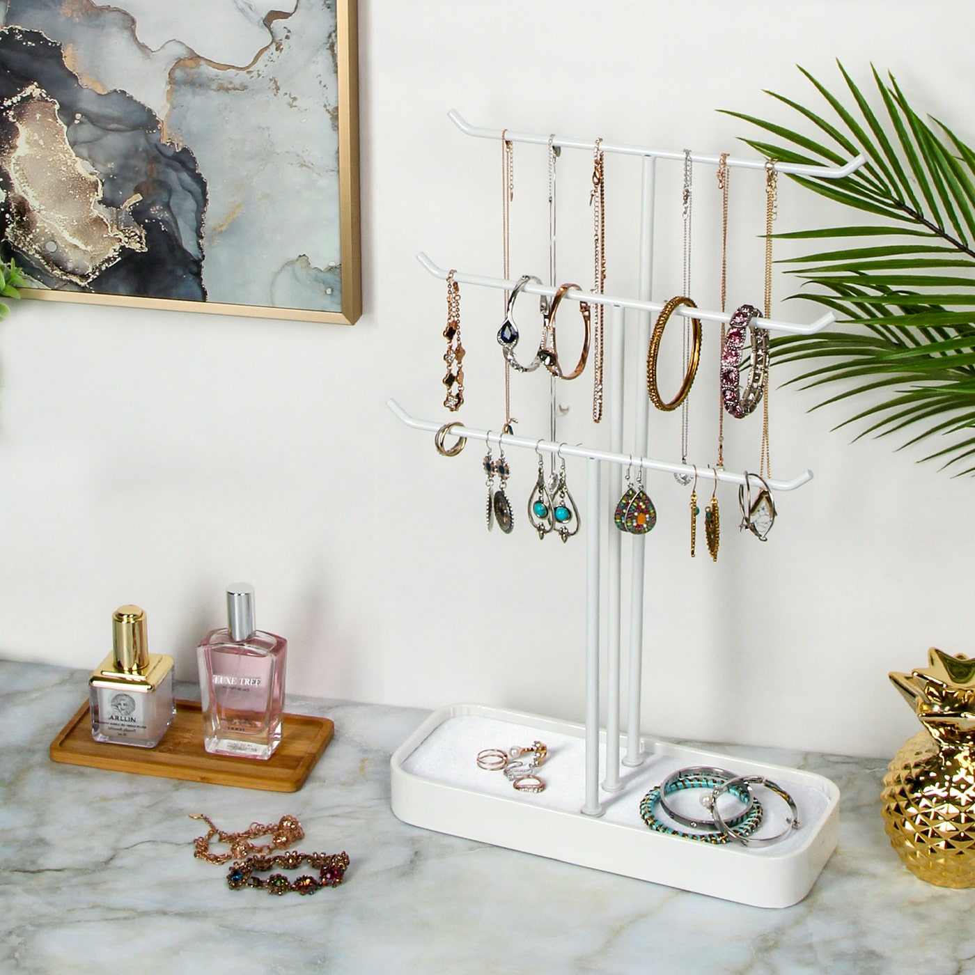 Jackcube Design Makeup Jewelry Stand 3 Livelli Bianco Vassoio