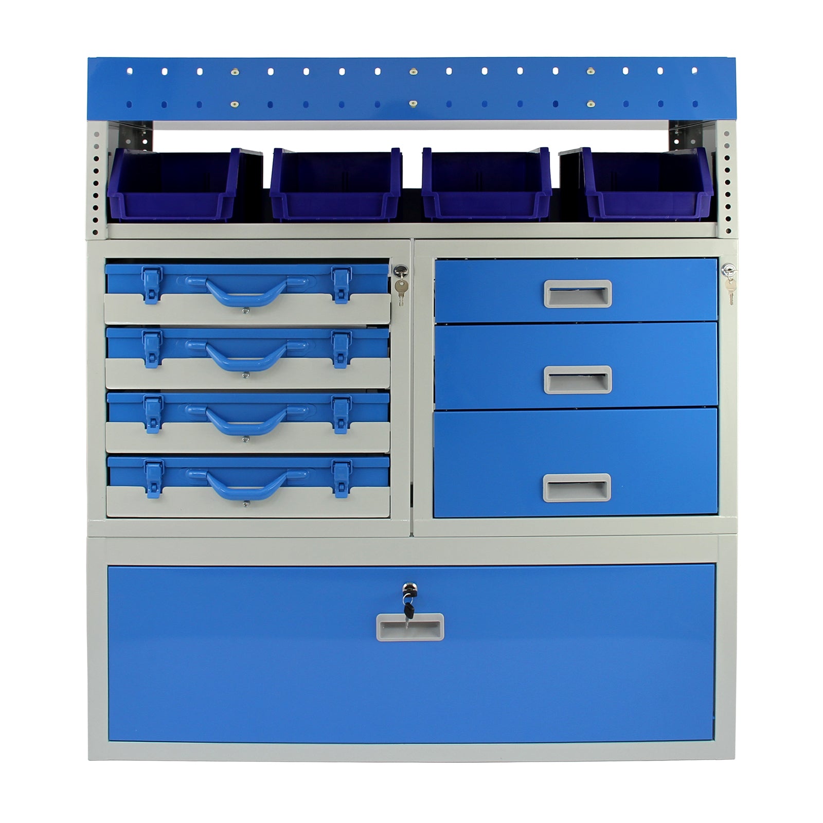 Q-Rax Scaffali Garage Set Tempest 3 Pezzi Blu Acciaio