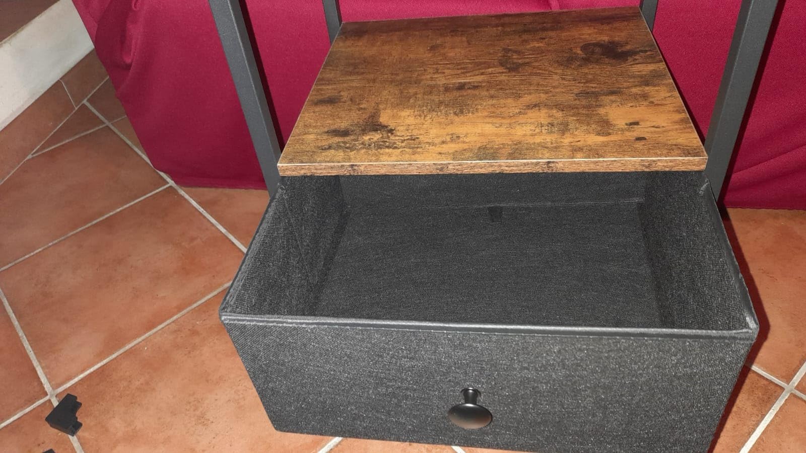 Meltrck Comodino 40x40x62 Industriale 2 Cassetti Marrone