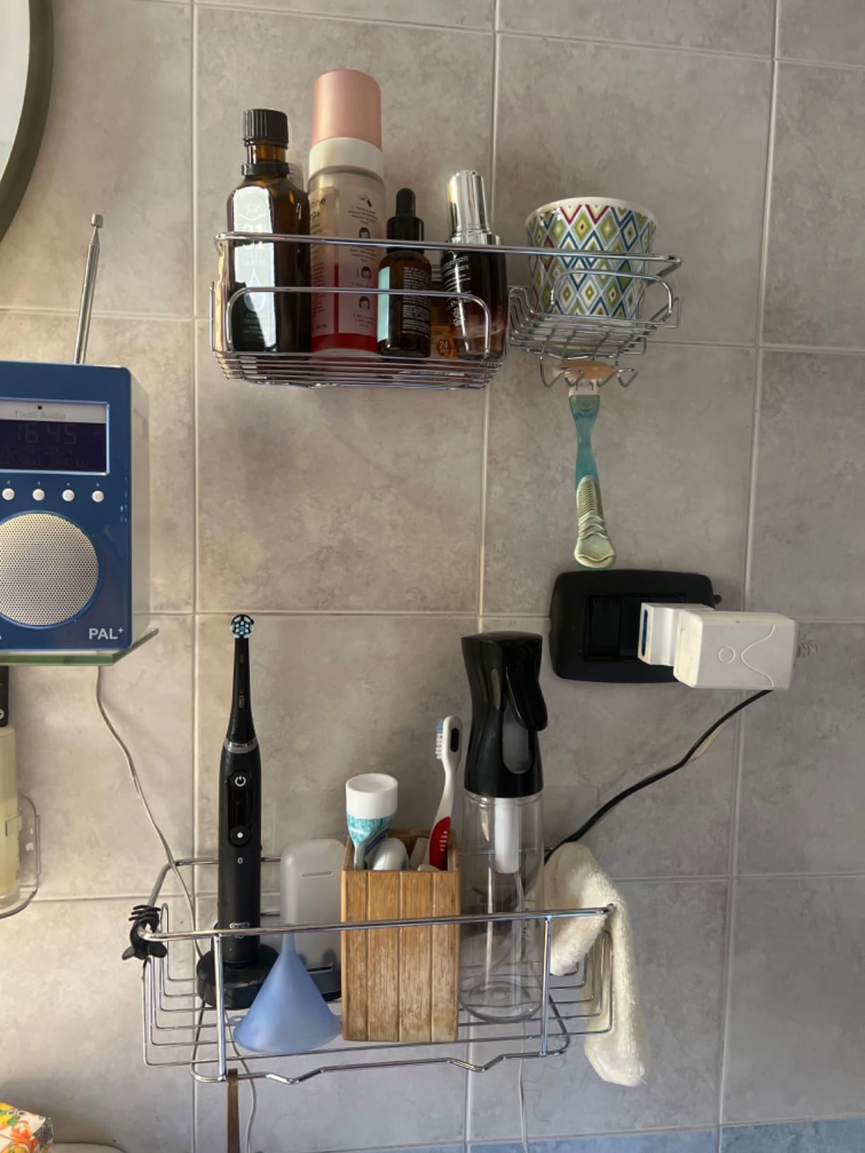 Meltrck Mensola Doccia Senza Foratura 2 Pezzi Argento Acciaio Inox