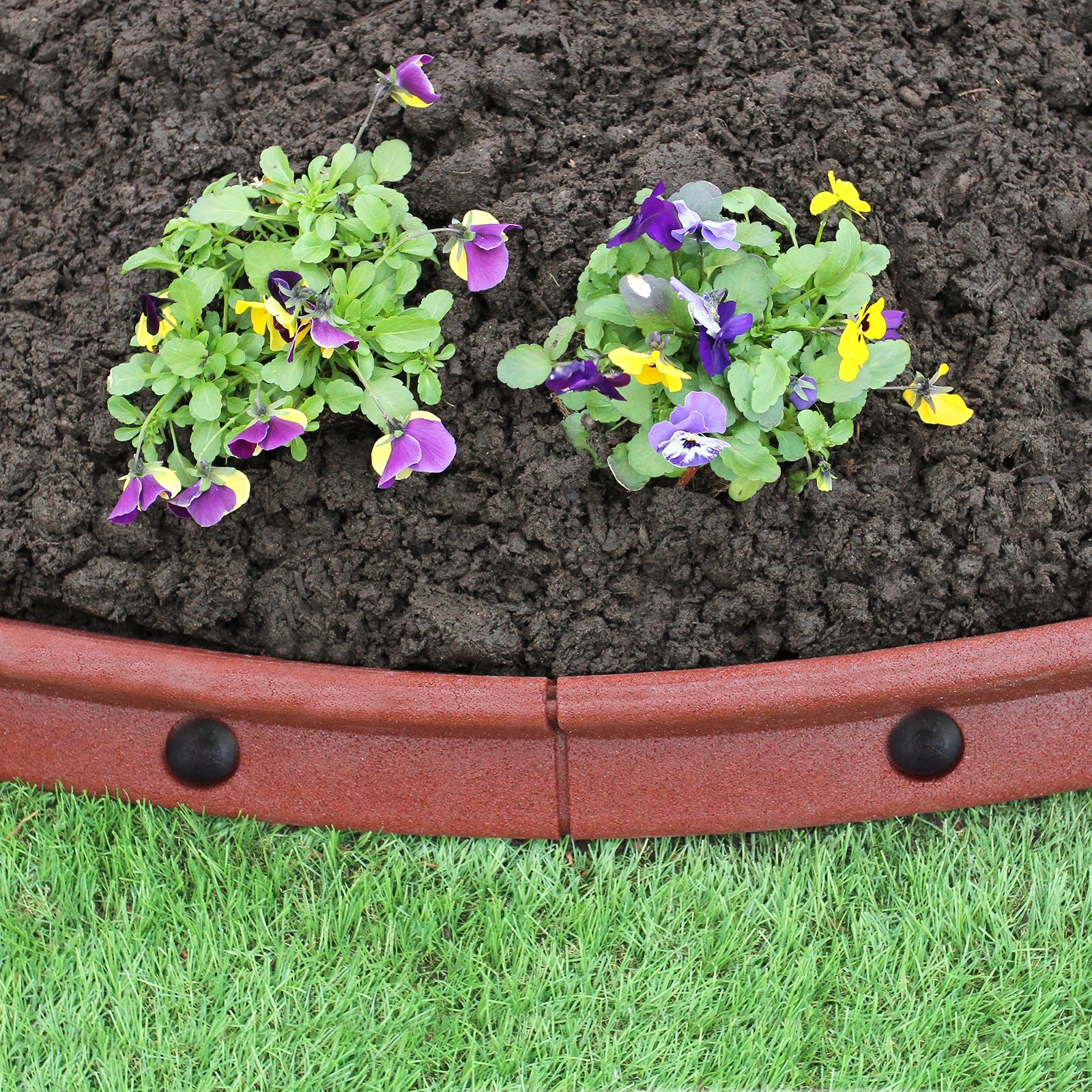 Q-Rax bordura giardino terracotta 1,2m 4 pezzi flessibile