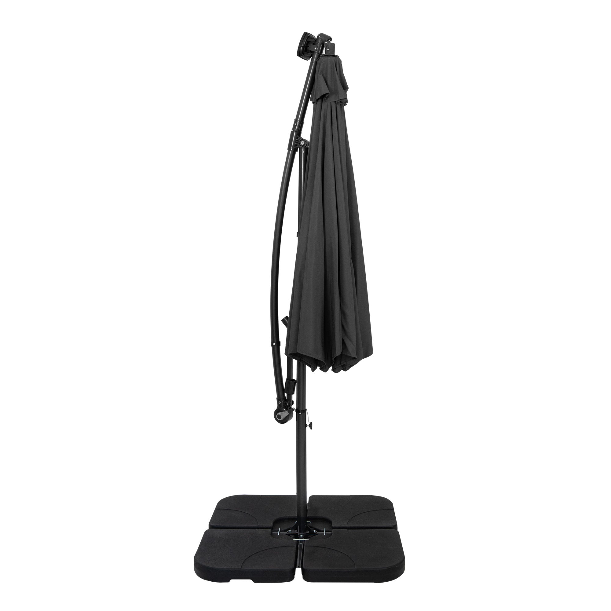Q-Rax Ombrellone Decentrato LED 3m ombrellone grigio + base