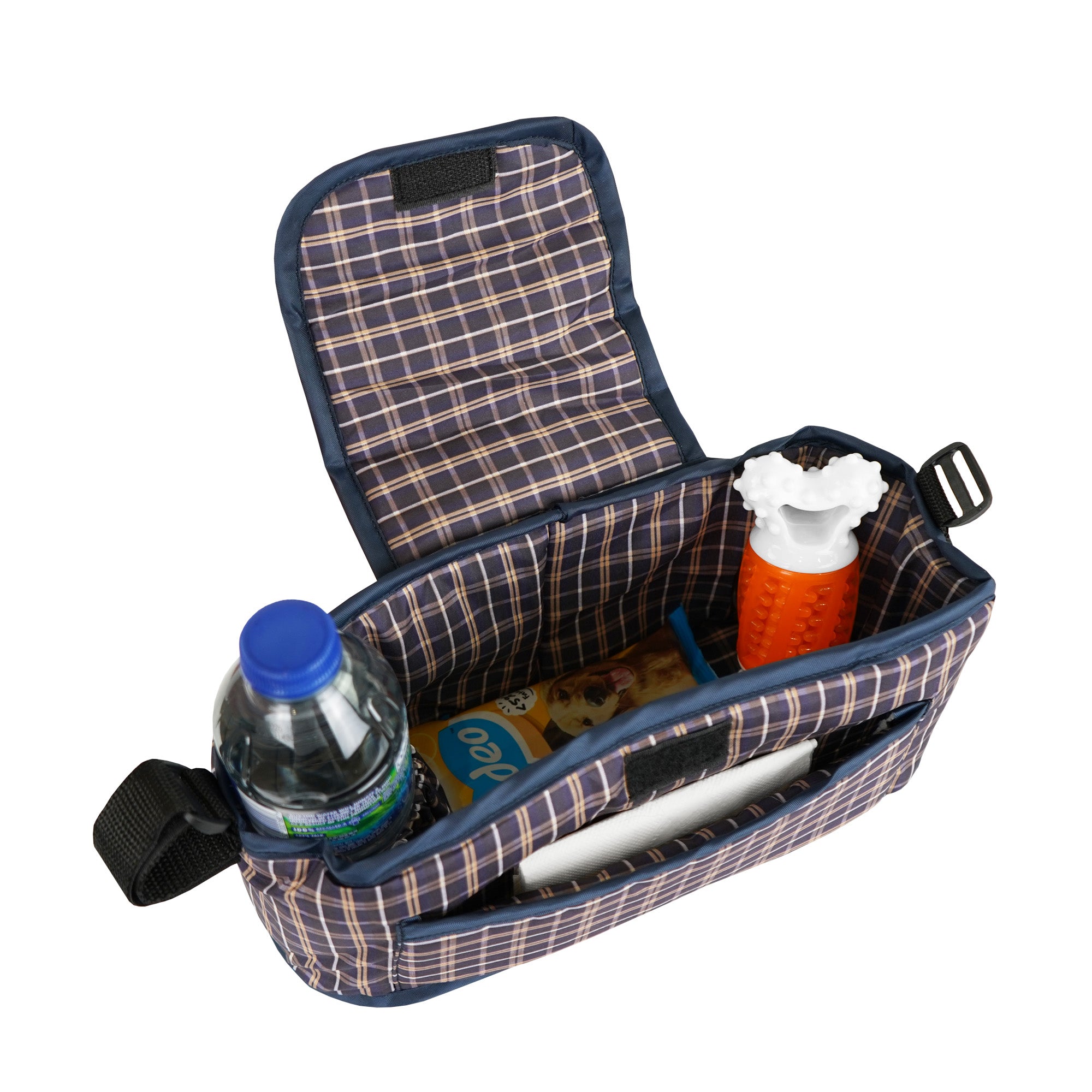 Q-Rax Organizer Passeggino Animali Borsa Blu Tartan 2kg