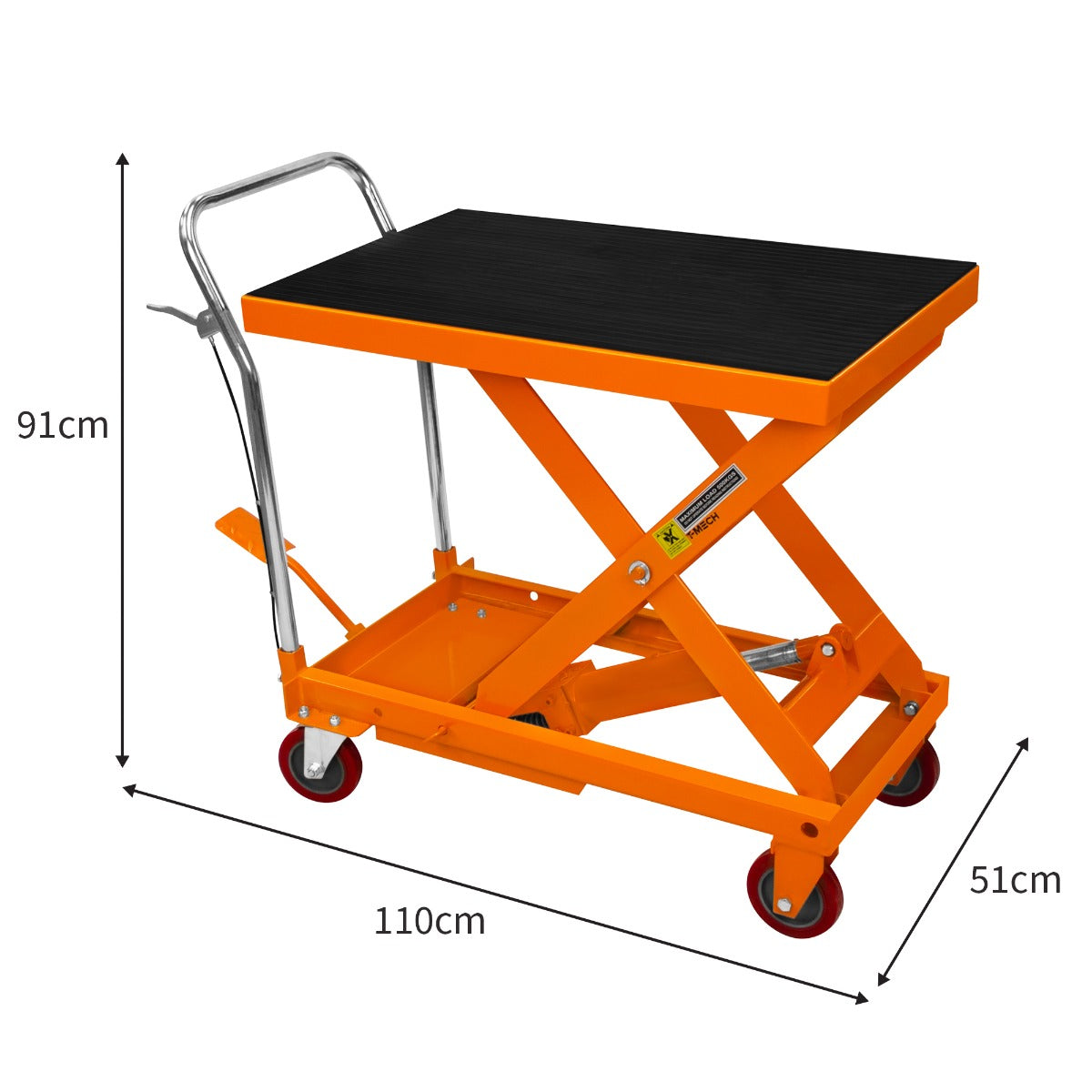 Q-Rax Pedana Idraulica Sollevamento 500 kg 81x51 cm