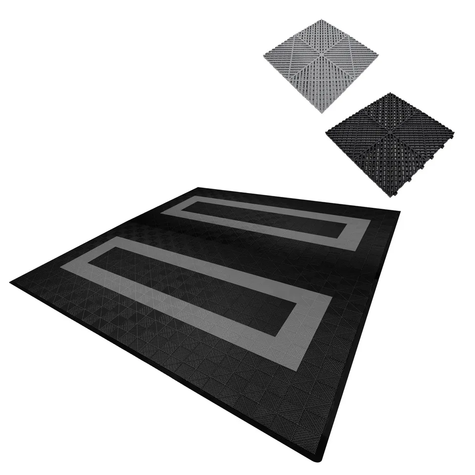 Q-Rax Piastrelle Ventilate pavimento garage 6x6 m nero grigio