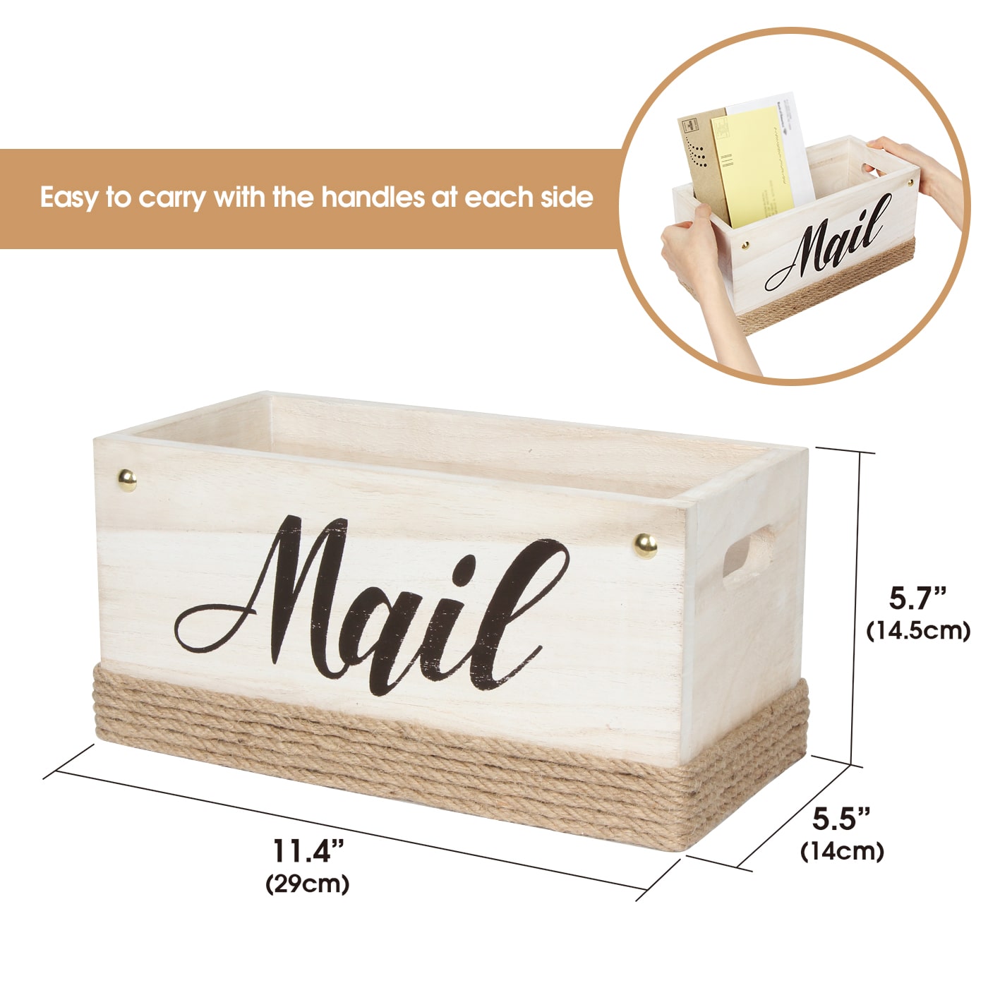 Jackcube Entryway Portalettere Legno Bianco da Tavolo