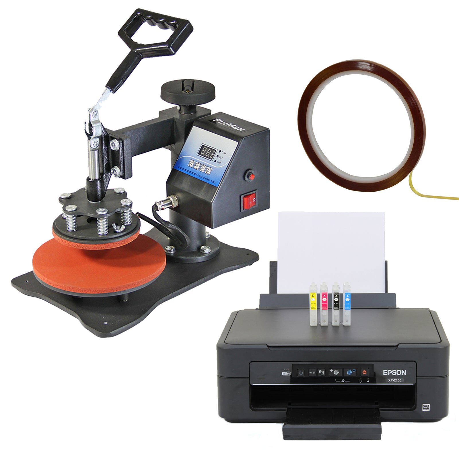 PixMax Pressa Piatti 8" 300W + Stampante Epson Sublimazione