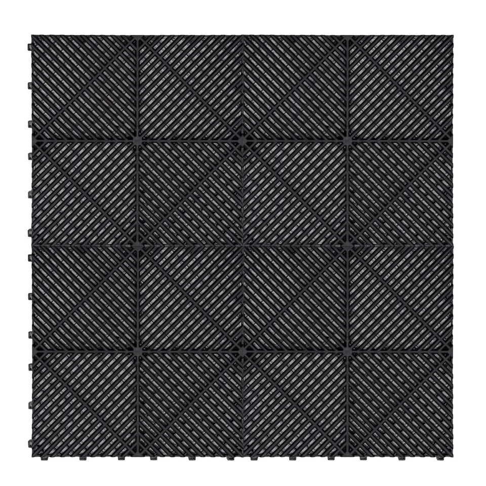 Q-Rax Piastrelle Ventilate Pavimento garage 120 nere 19,2 mq antiscivolo