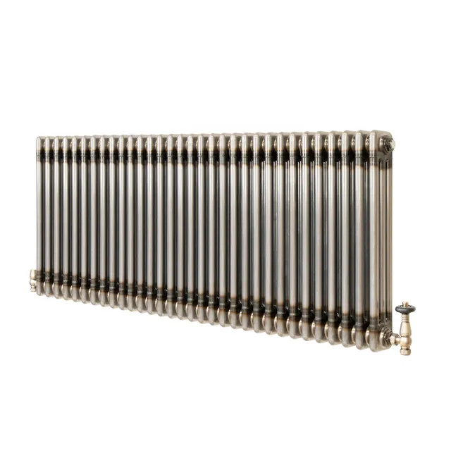 Q-Rax Radiatore 3 Colonne 600x1460 mm Metallo Grezzo Valvole