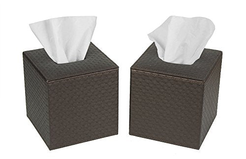 Jackcube Design Living Room portafazzoletti ecopelle marrone 2pz