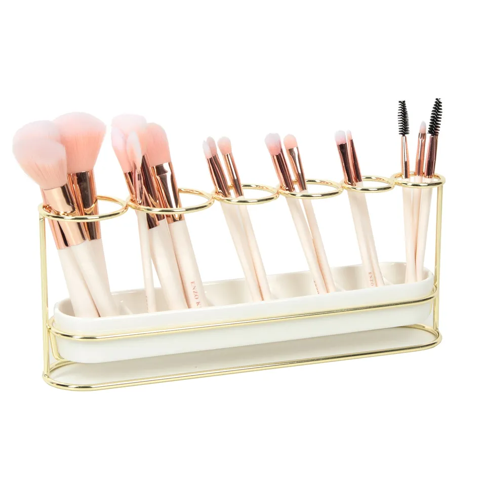 Jackcube Design Portapennelli Trucco Oro Bianco Ceramica