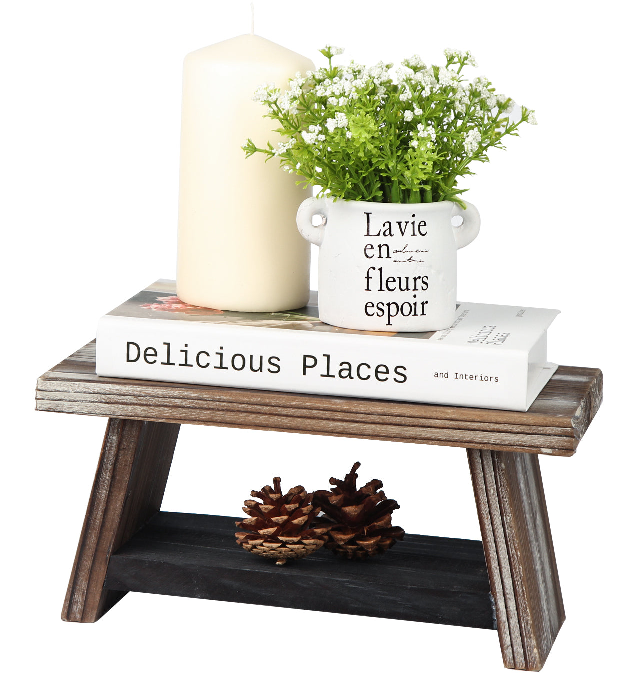 Jackcube Design Display alzata legno 2 piani rustica