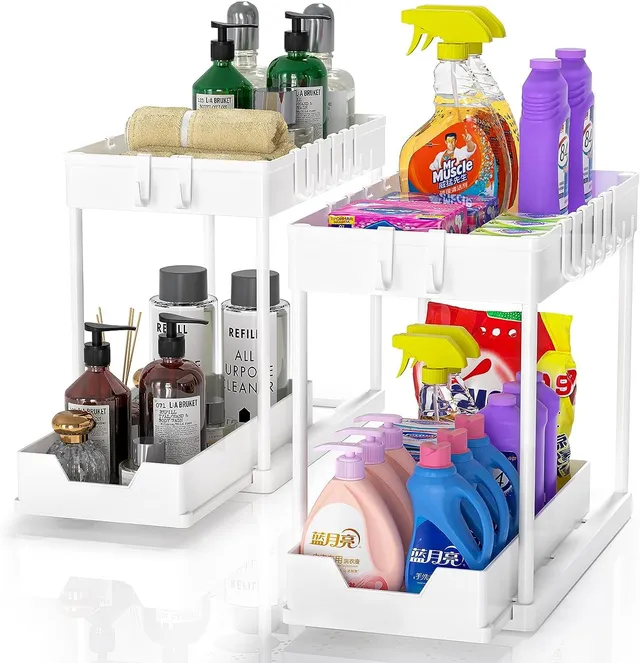 Meltrck Organizer Sottolavello Estraibile 2 Pezzi Bianco 2 Livelli