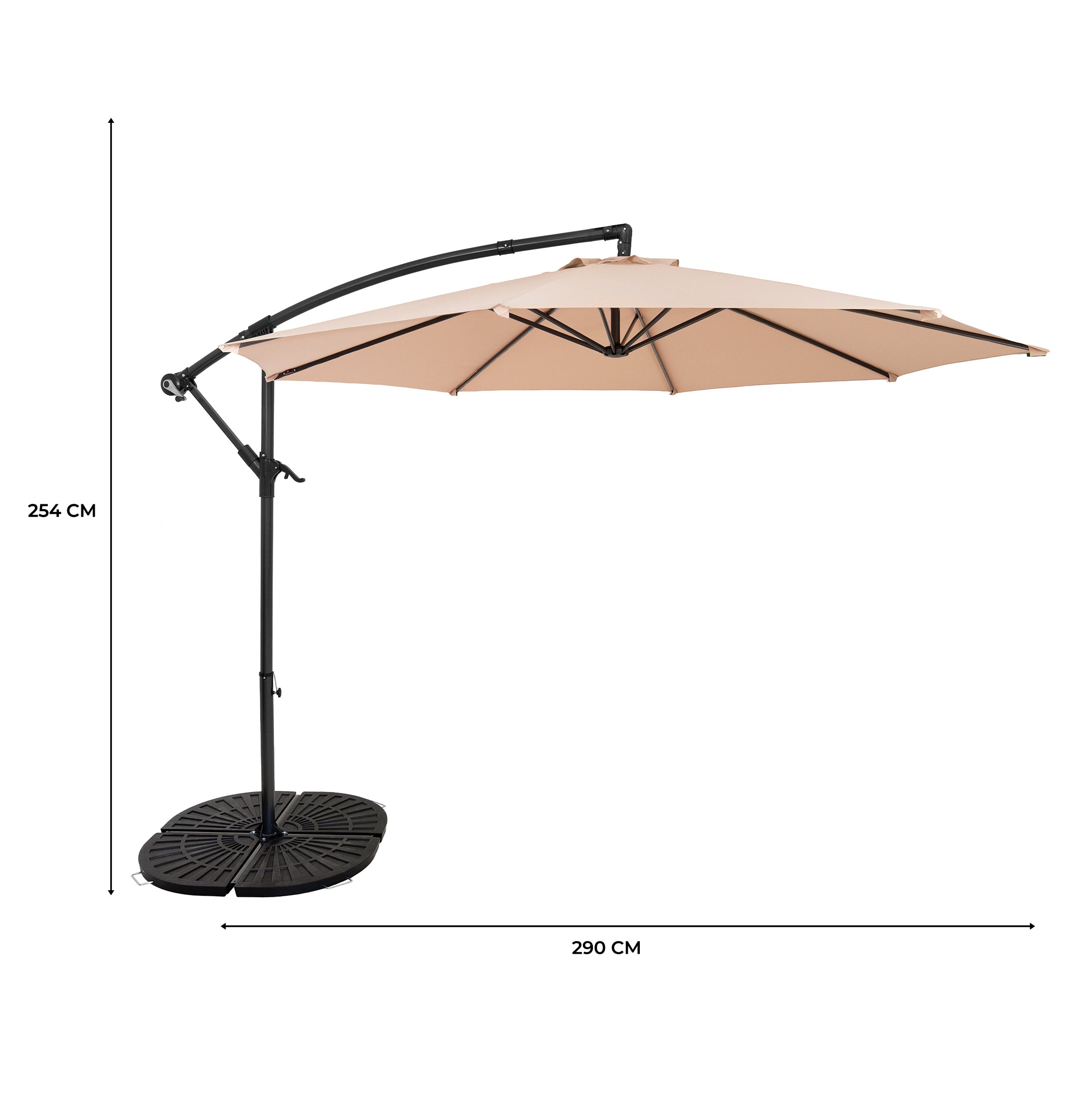 Q-Rax Mobili da Esterno ombrellone beige 3m con base