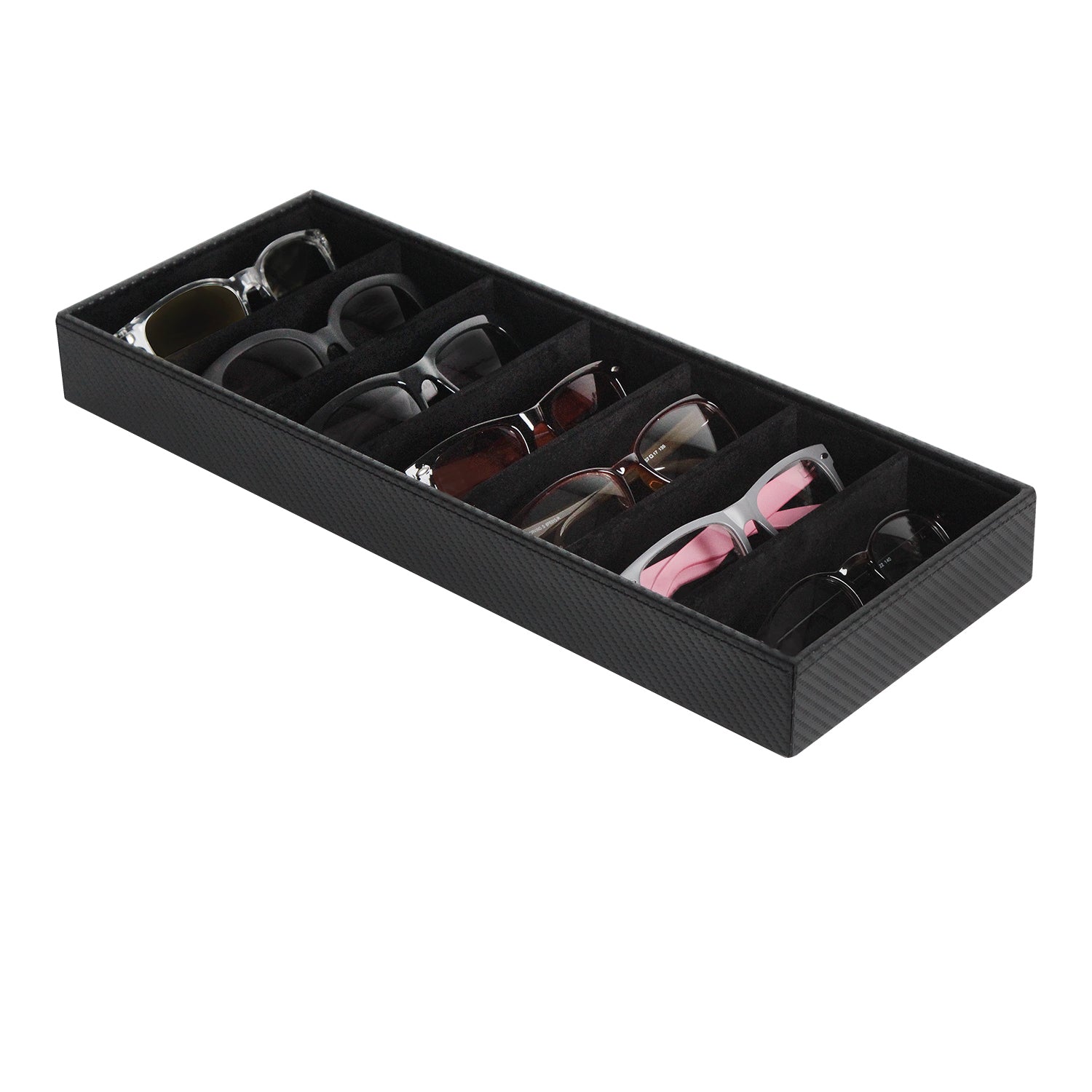 Jackcube Design Organizer Occhiali 7 Scomparti Pelle Nera