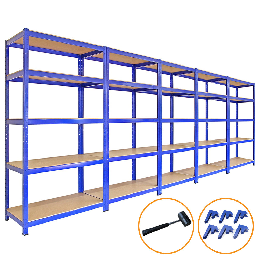 Q-Rax Scaffali T-Rax Scaffale Garage Blu 90x45cm 5 Ripiani 280kg