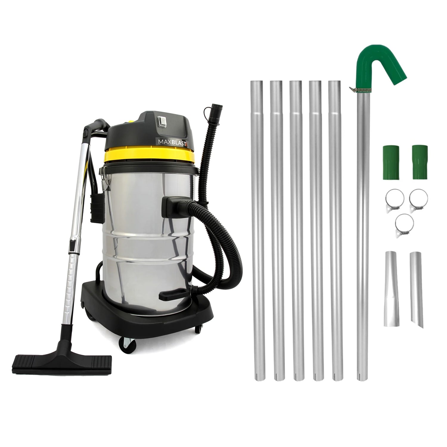 Q-Rax Aspiratore Industriale 50L Solidi Liquidi 1400W Kit