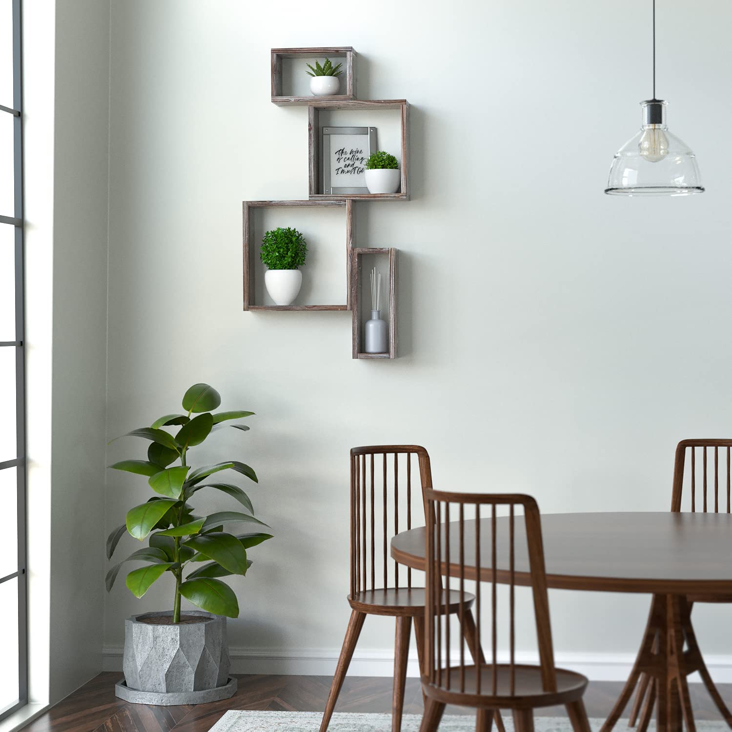 Jackcube Design Living Room set 4 mensole cubo rustiche parete