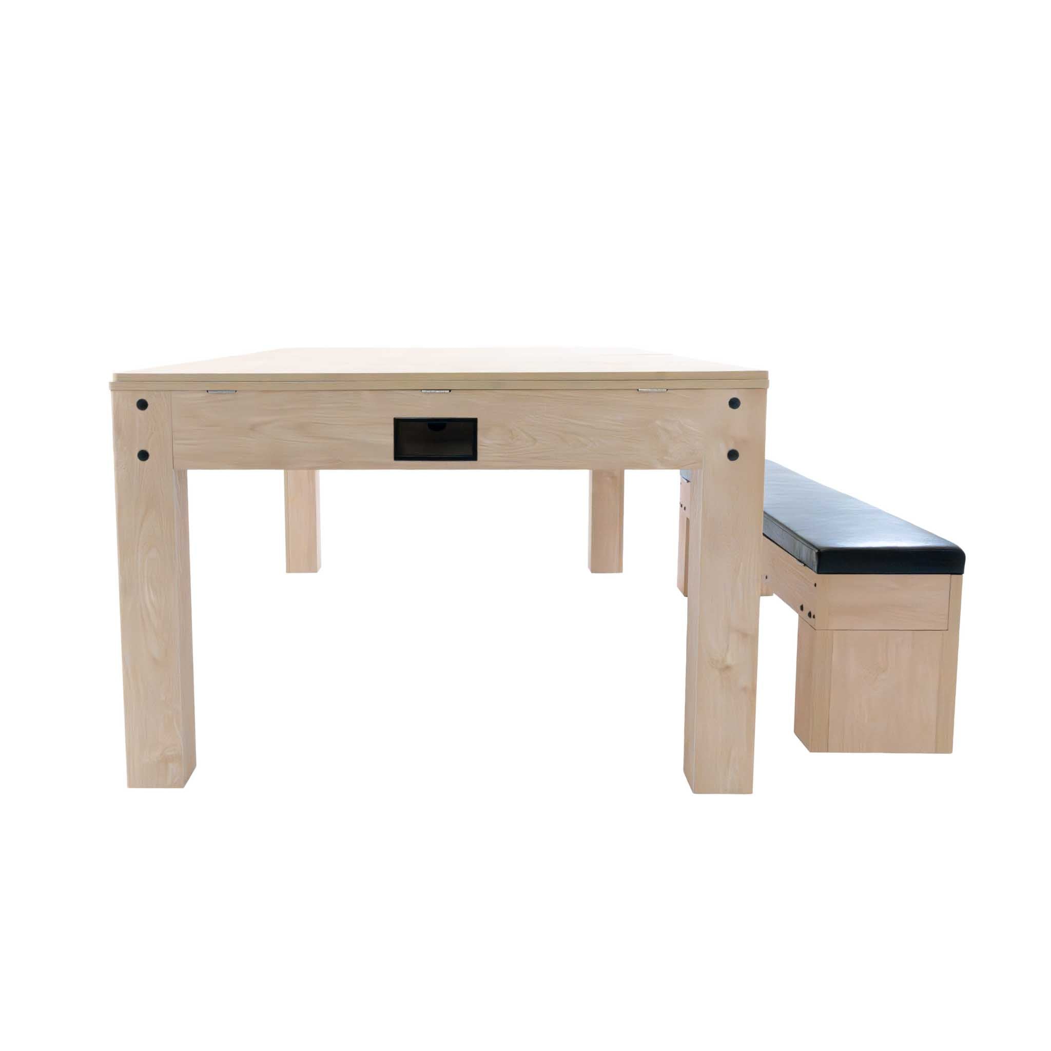 Q-Rax Tavolo Multigioco 7-in-1 Beige 213cm con Panca Contenitore