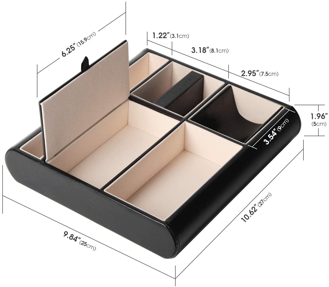 Jackcube Design Dressroom svuotatasche pelle nero 6 scomparti