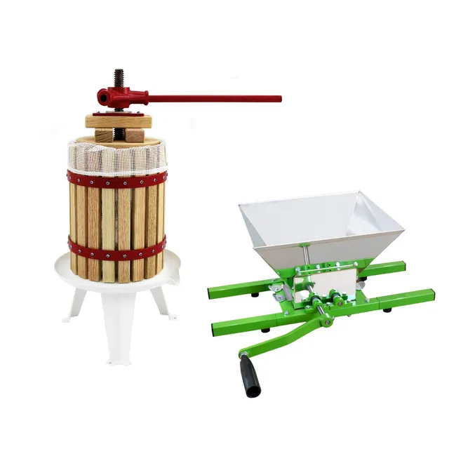 Q-Rax Torchio Frutta 18 Litri + Trituratore 7 Litri acciaio