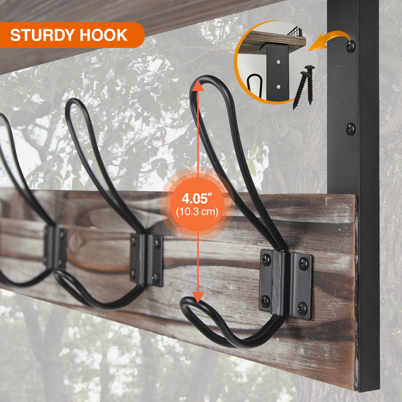 Jackcube Design Entryway appendiabiti da parete 5 ganci legno