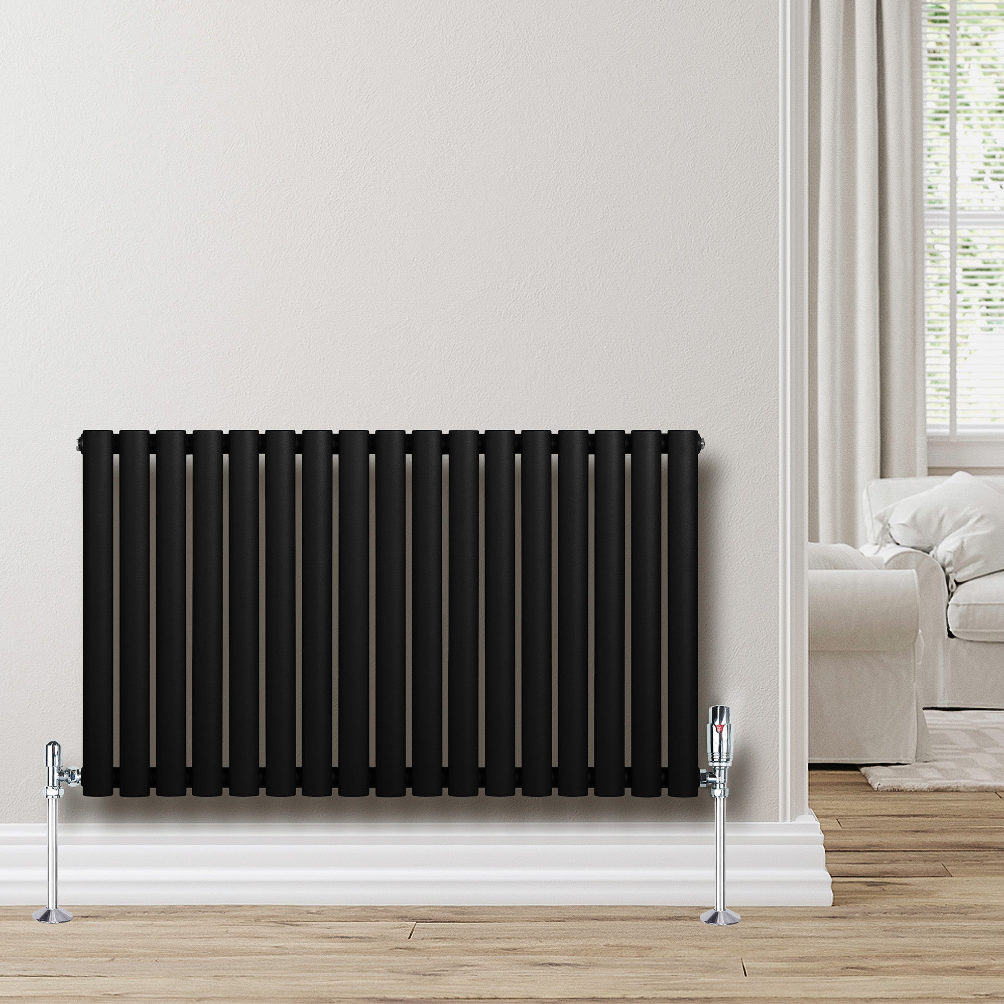 Q-Rax Radiatori Radiatore Ovale 600x1020mm Nero Orizzontale