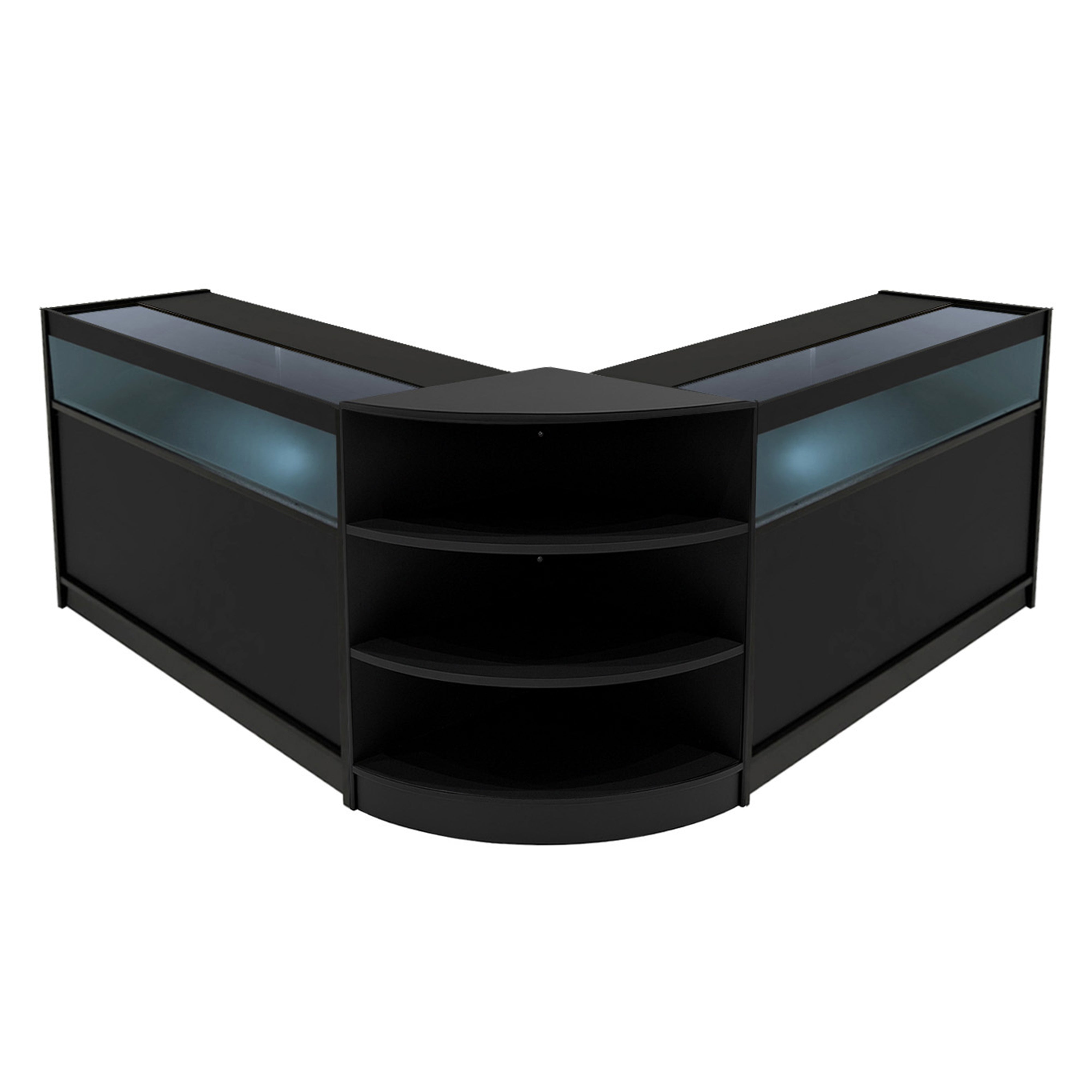 Q-Rax Theseus B1200 Bancone Negozio Nero Set 3 Pezzi LED