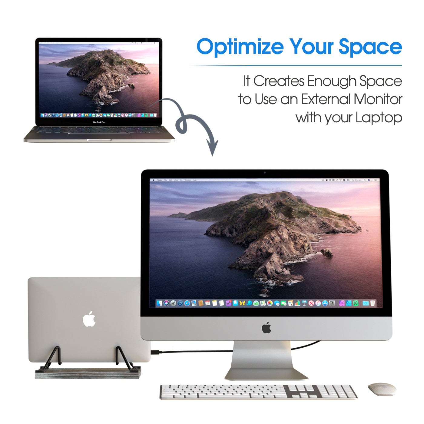 Jackcube Design Home Office Supporto Laptop Verticale Nero Metallo