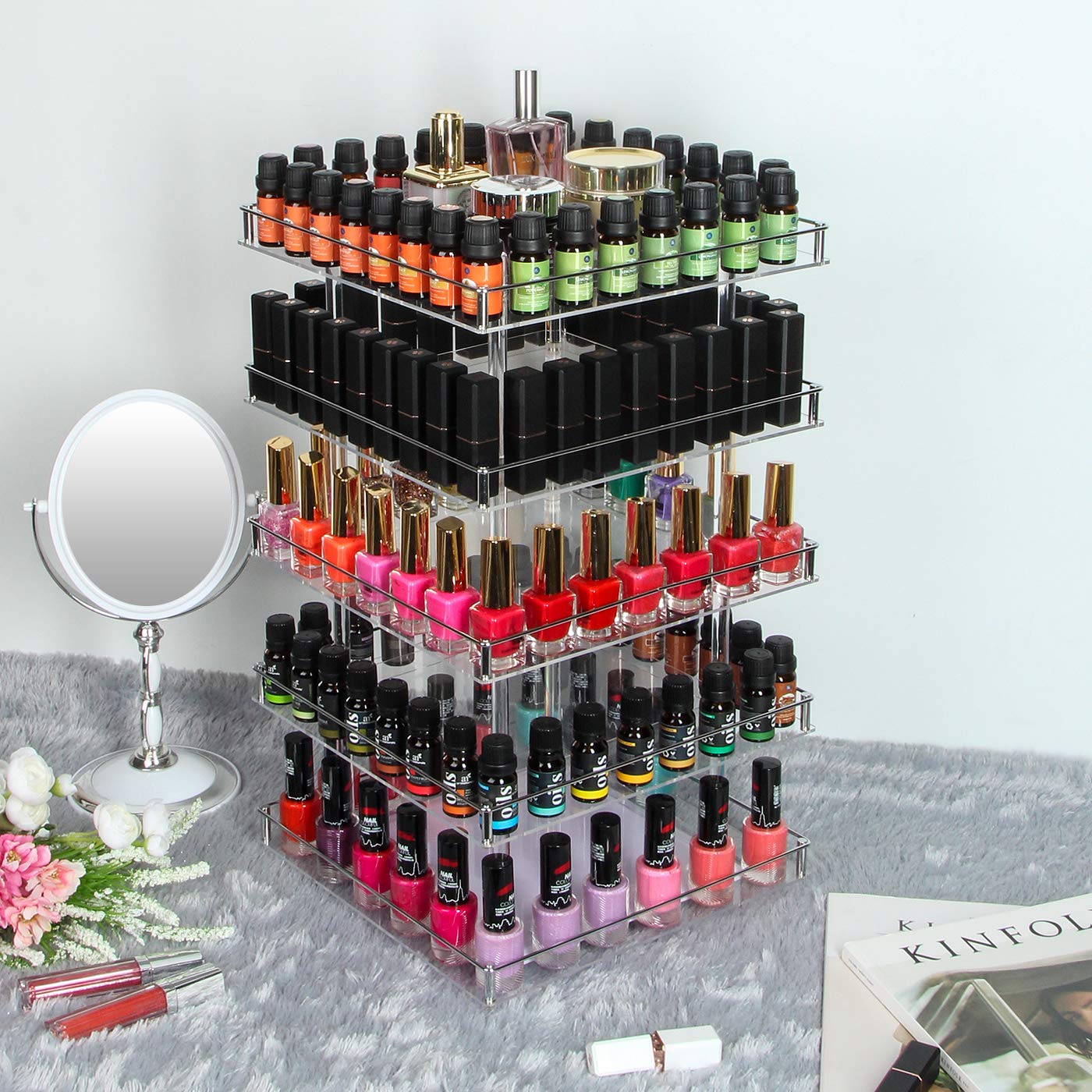 Jackcube Design Makeup 5 Tier espositore smalti girevole 350 posti