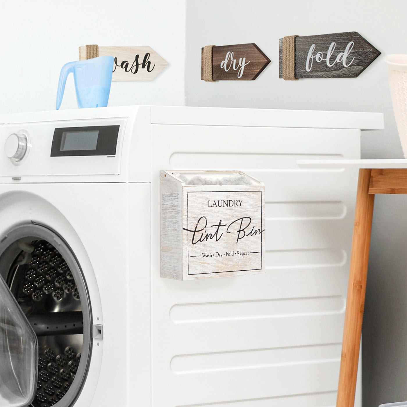 Jackcube Design Laundry Room Portapelucchi magnetico legno bianco
