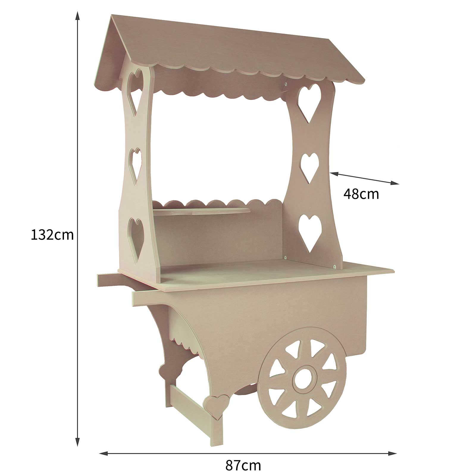 Q-Rax Set 2 Carretti Dolci MDF Legno Matrimonio Feste