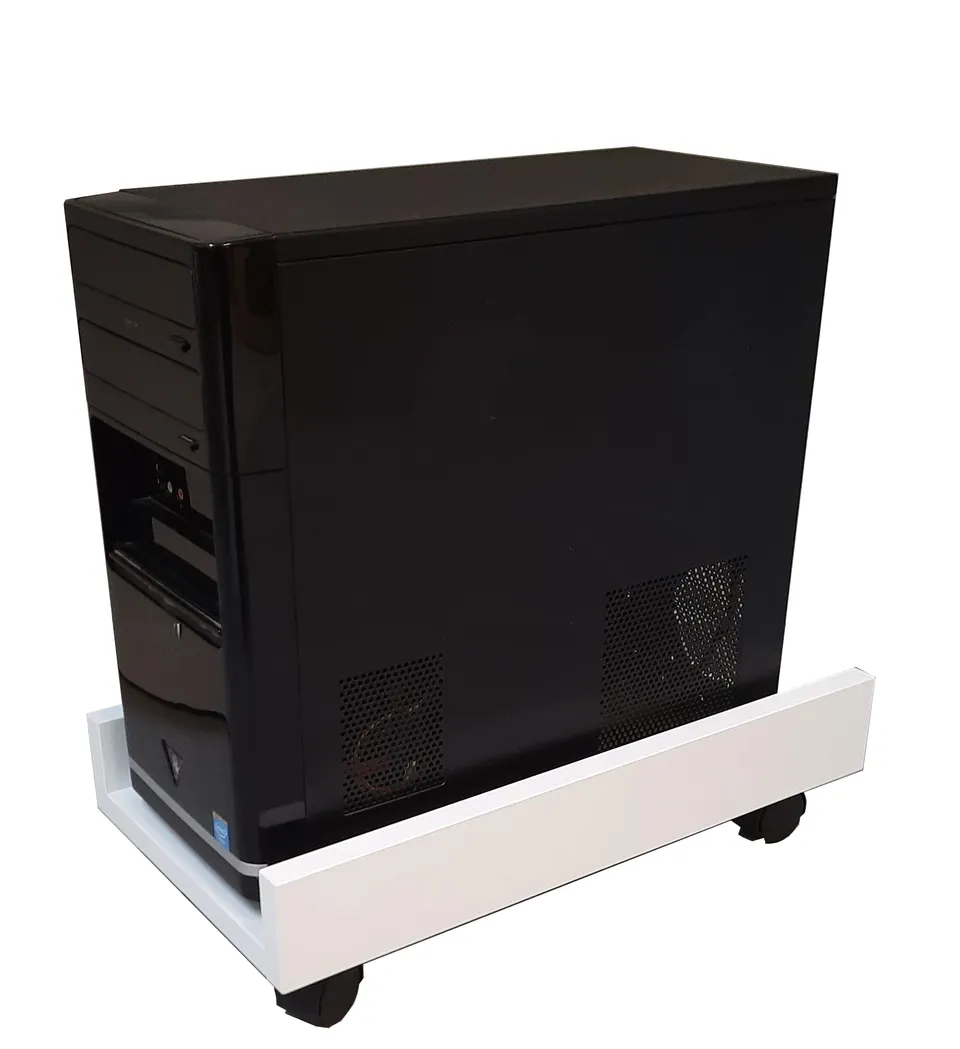 Henor Supporto CPU 25x45x12,5 Ruote Bianco Torre PC