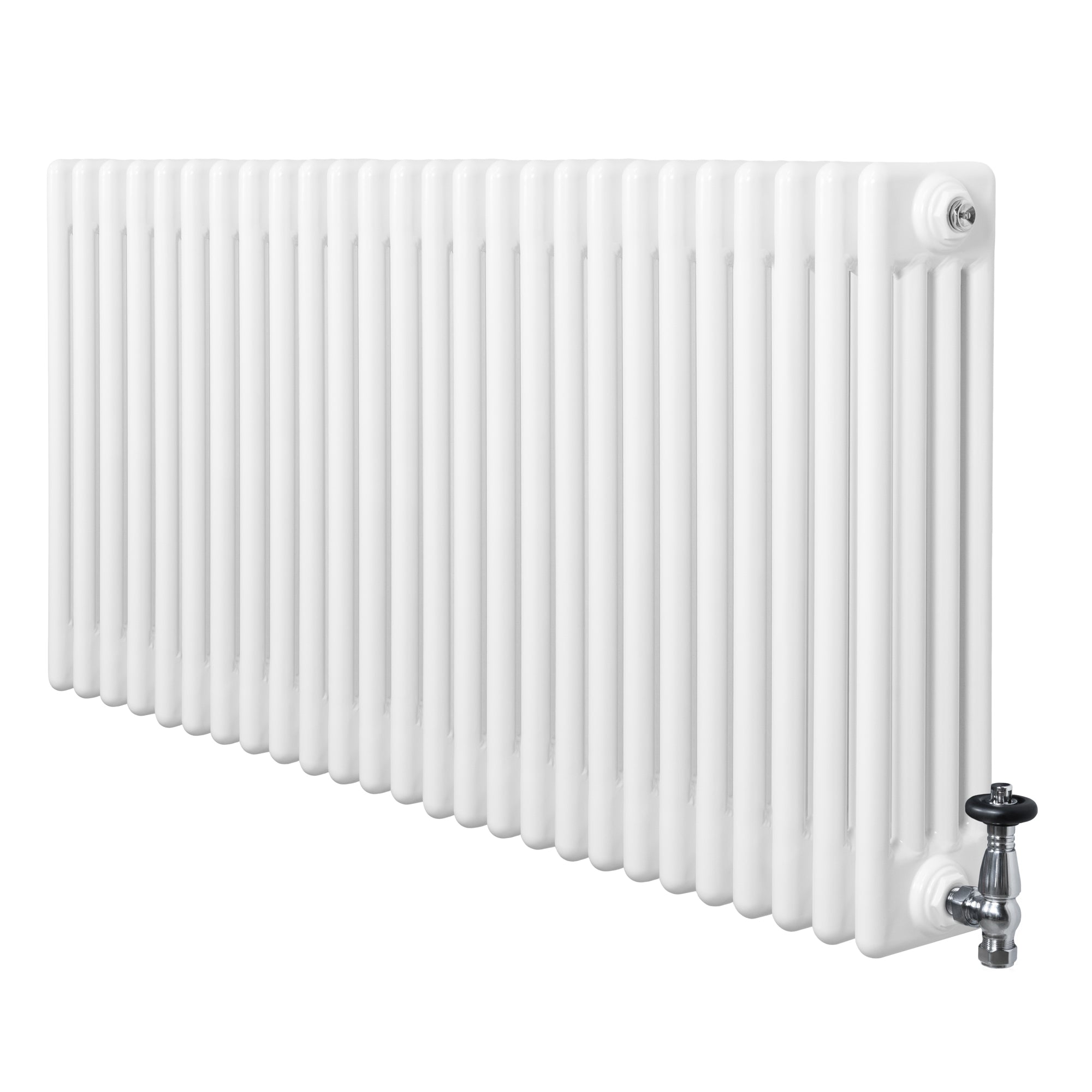Q-Rax Radiatore 4 Colonne Bianco 600x1190 mm con Valvole