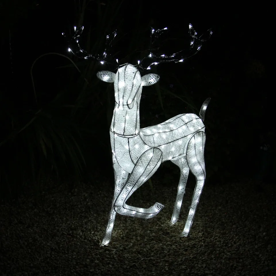 Q-Rax Renna di Natale Luminosa Maschio Bianca 120 cm LED