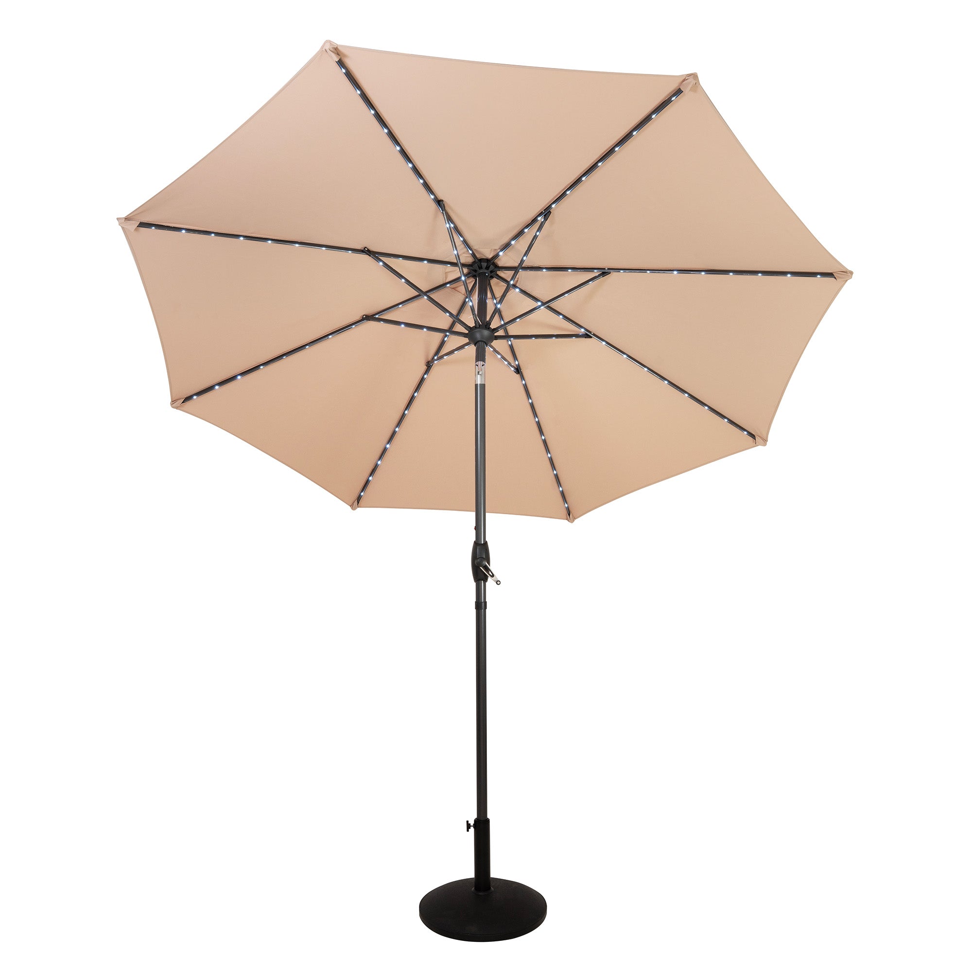 Q-Rax Mobili da Esterno Ombrellone LED 2,7m Beige con Base
