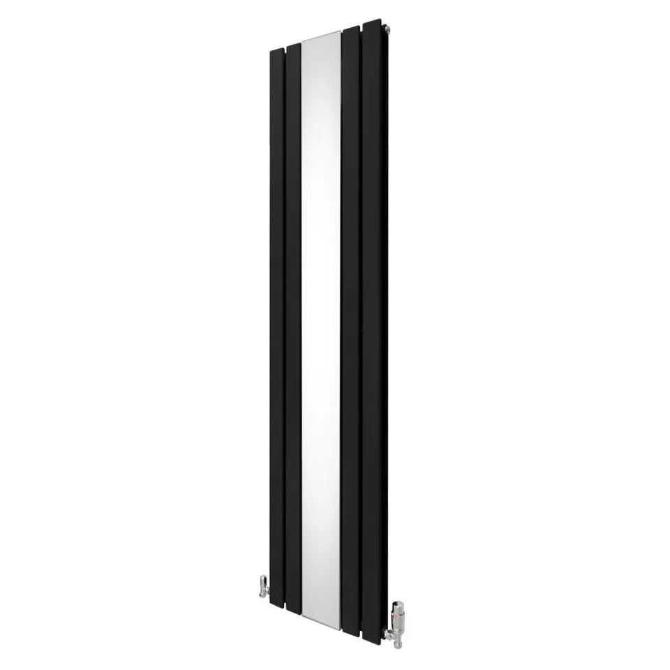 Q-Rax Radiatore a Specchio 1800x425 Nero con Valvole