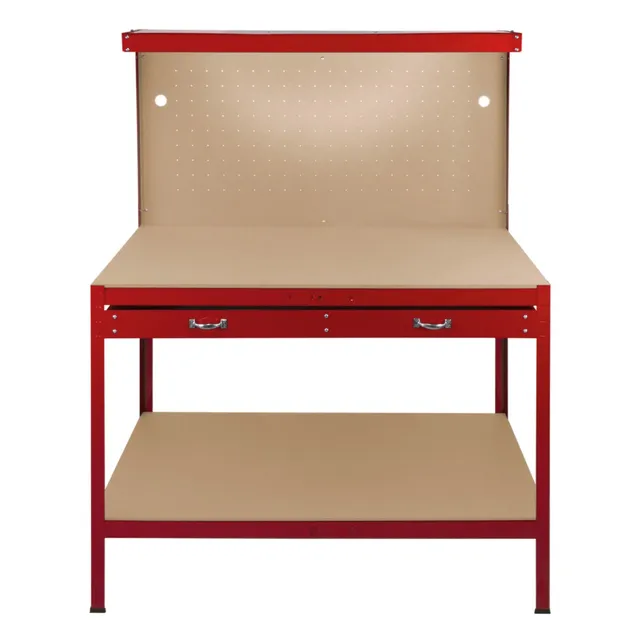 Q-Rax Banchi da Lavoro banco da lavoro 120cm rosso con luce LED