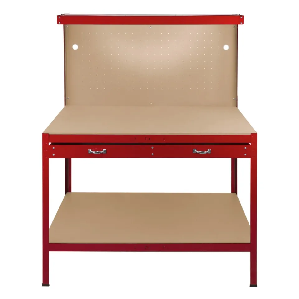 Q-Rax Banchi da Lavoro banco da lavoro 120cm rosso con luce LED