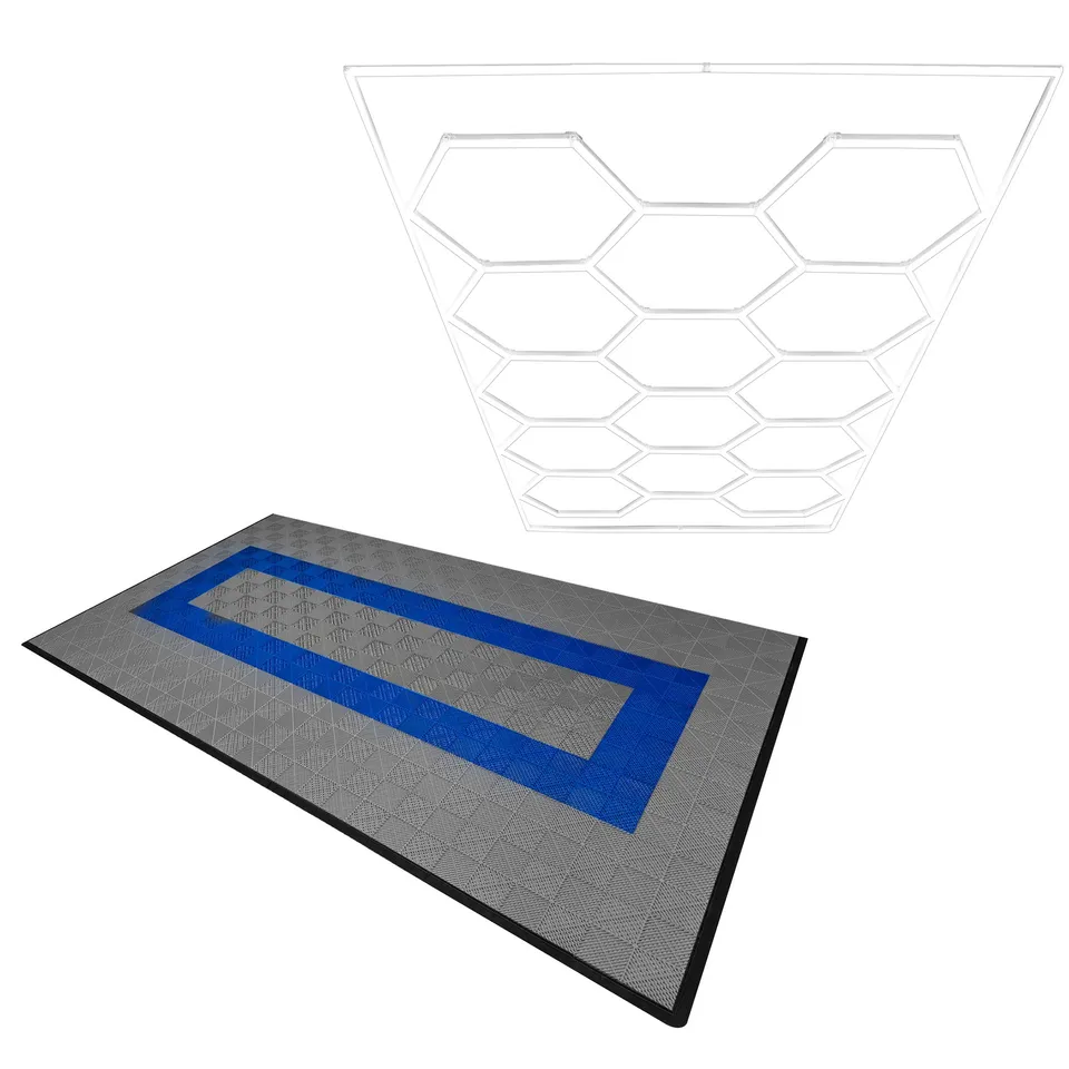 Q-Rax Pavimento Garage Piastrelle Ventilate 120pz LED Blu