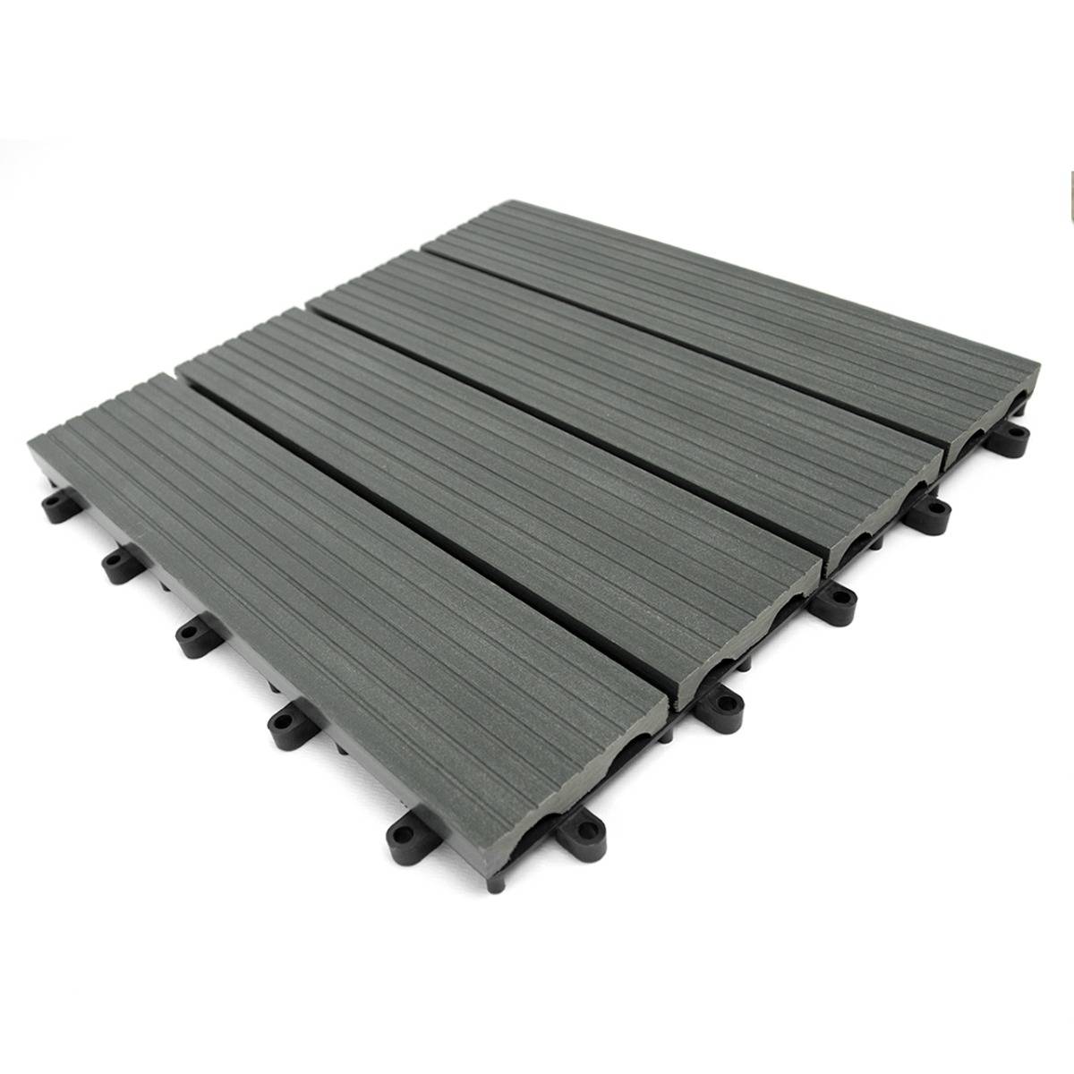 Q-Rax 99 Piastrelle WPC 30x30 Pavimento Esterno Grigio 9 m²