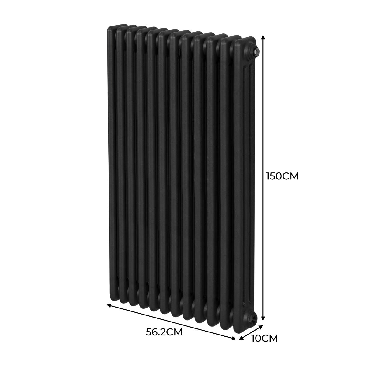 Q-Rax Radiatore 3 Colonne 1500x562 mm Nero Acciaio