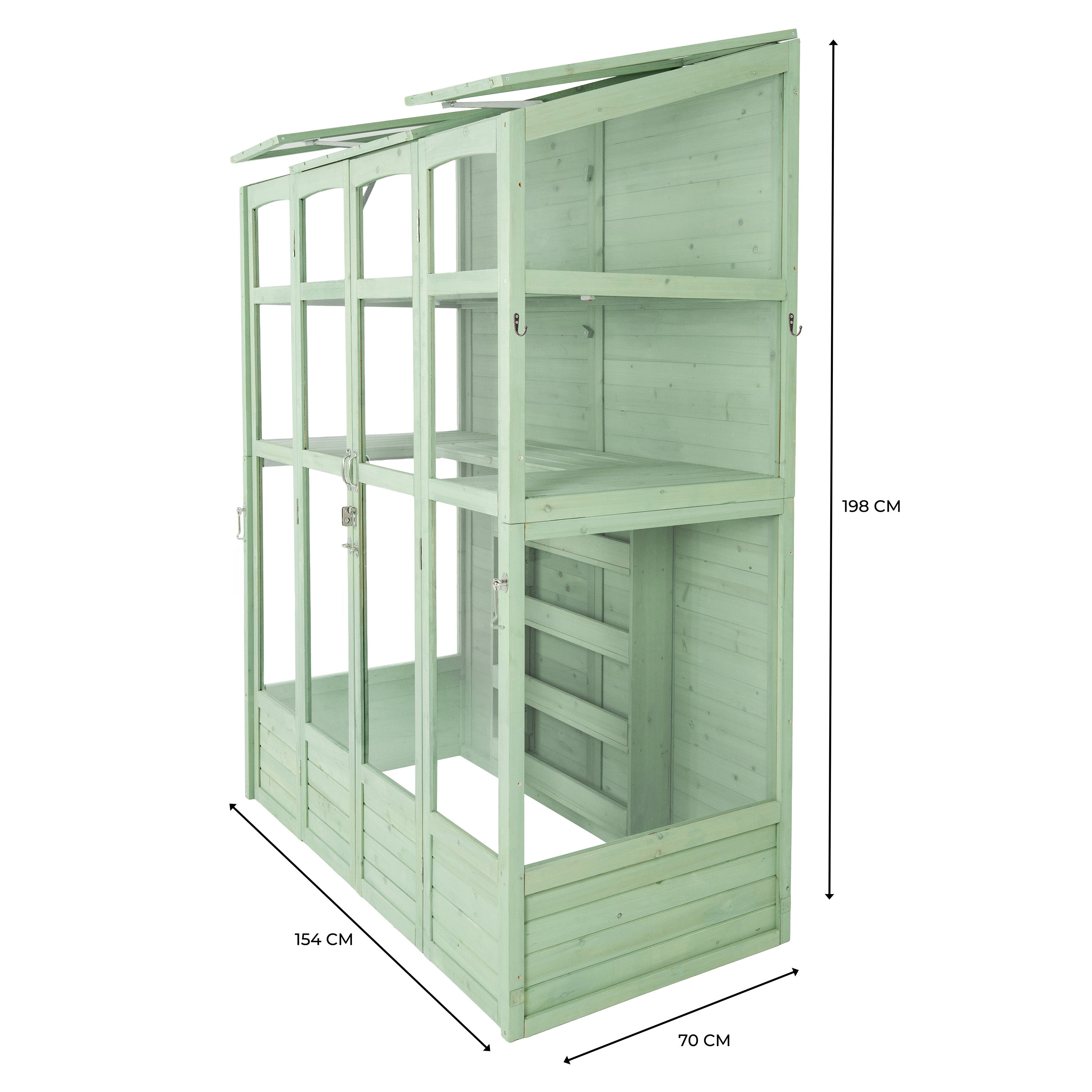 Q-Rax Serra vittoriana verde 152x61 cm con ripiani