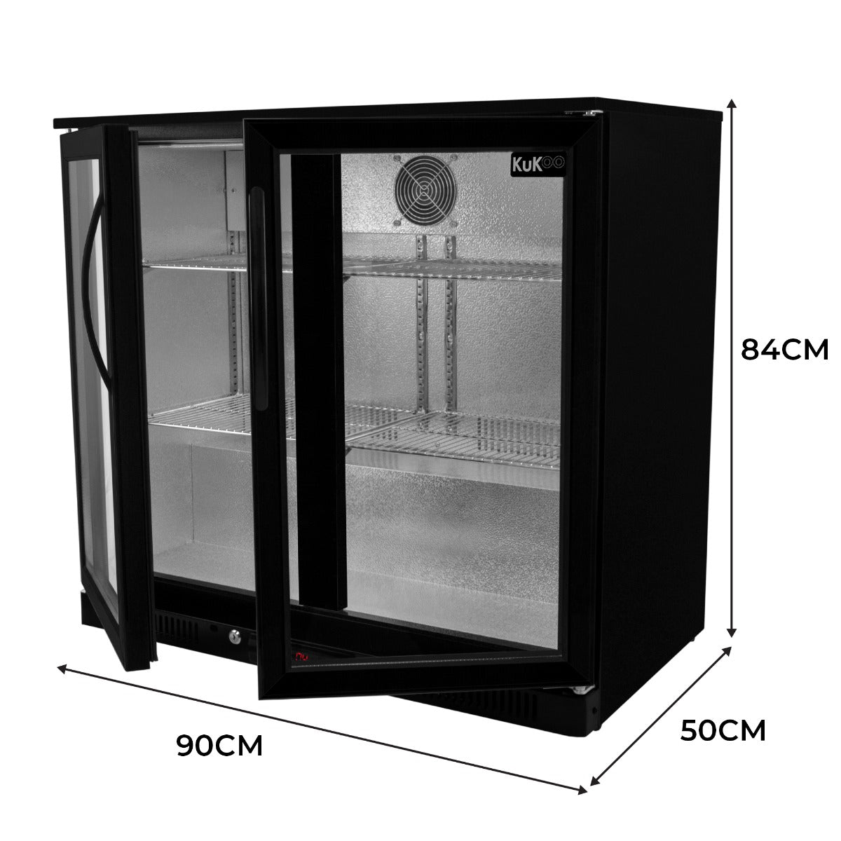 Q-Rax Back Bar Doppia Porta Frigo Bar 208L Vetrina LED