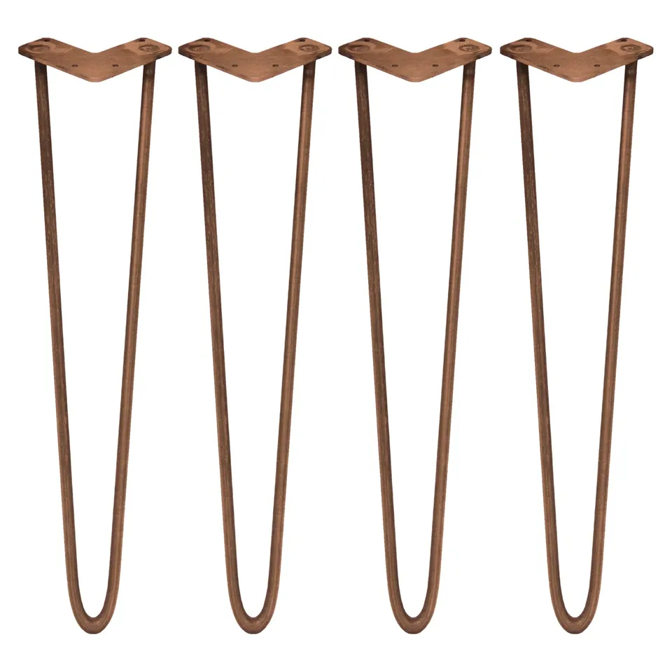 Q-Rax SkiSki 4 Gambe Tavolo Forcina 71 cm Rame Antico