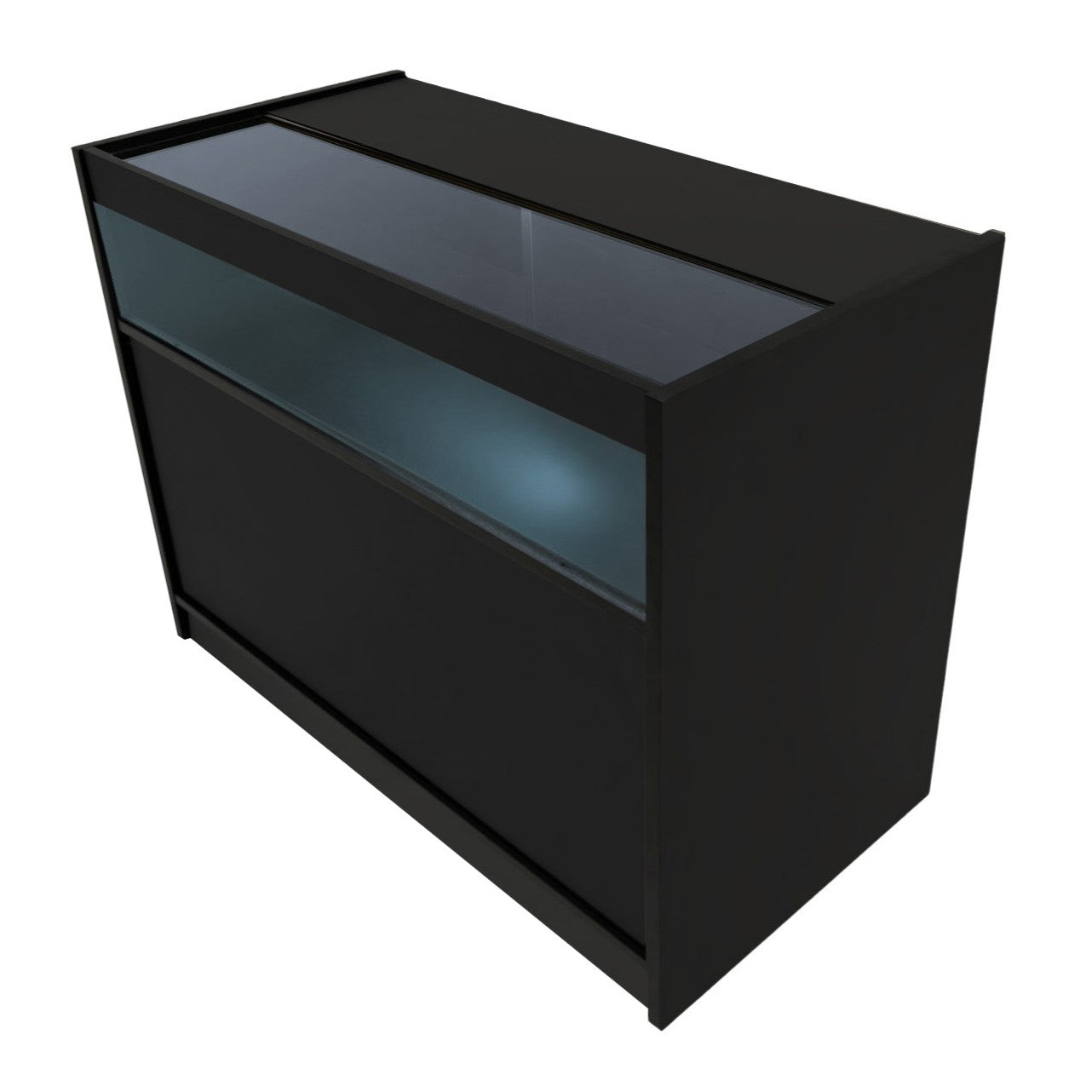 Q-Rax Banconi da Negozio B1200 Bancone Nero LED 120cm