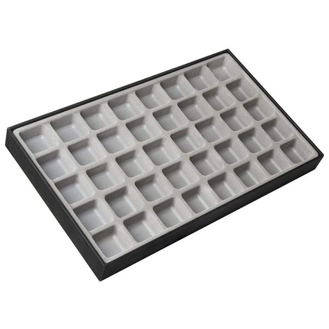 Jackcube Design Vassoio Portagioie 40 Scomparti Nero in Pelle Sintetica