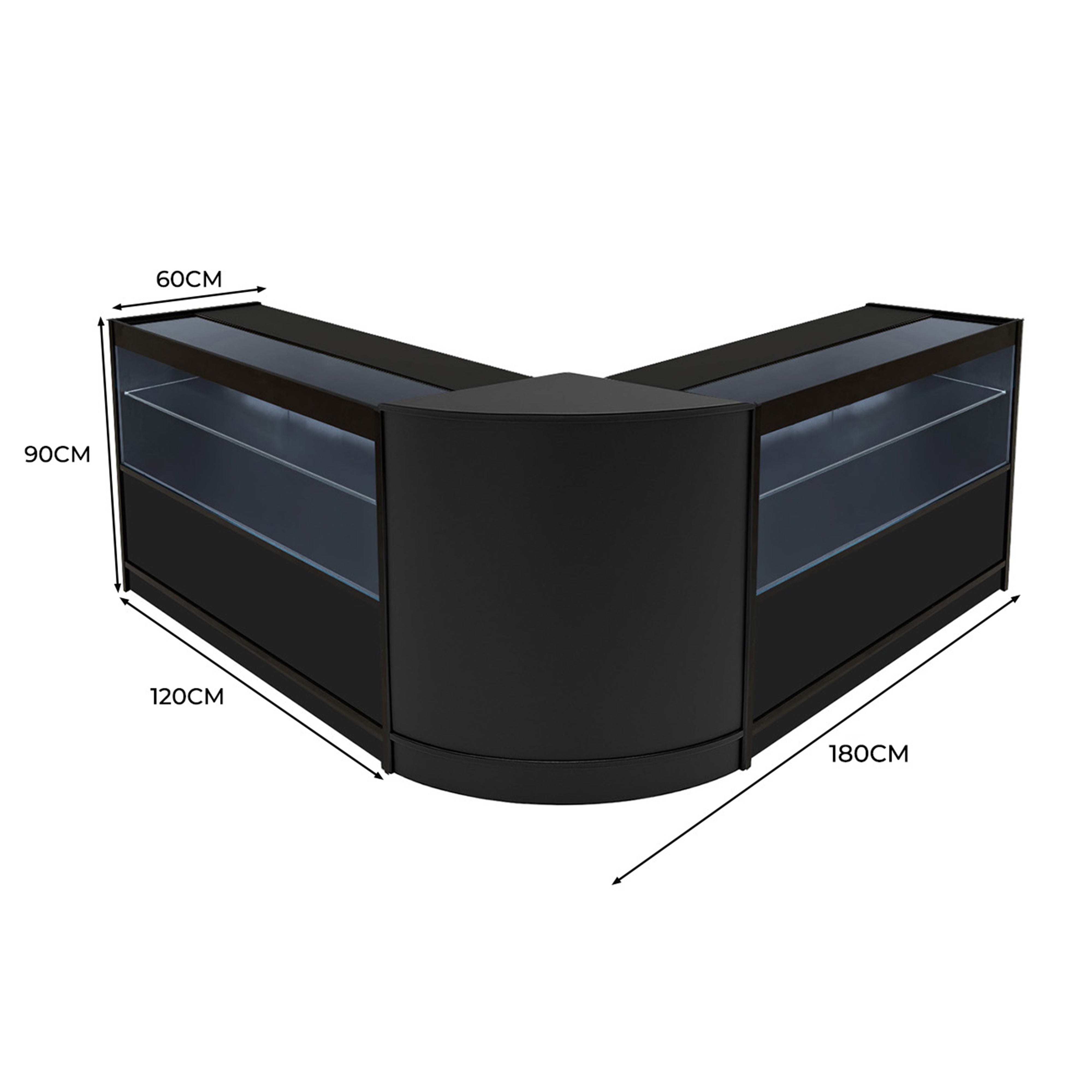 Q-Rax Selene Set 2x C1200+CM60 bancone nero LED