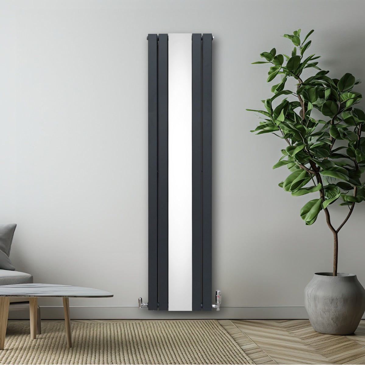 Q-Rax Radiatore Specchio 1800x425 Termoarredo Antracite